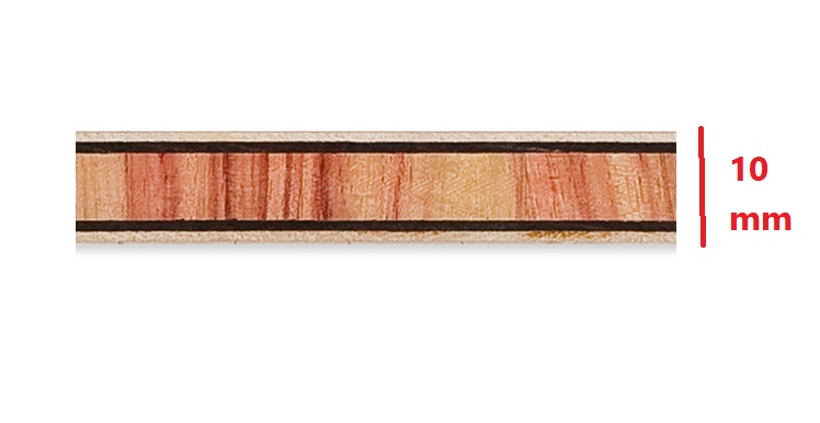Intarsio in legno 10 mm da mt 1    cod 03.340018N000