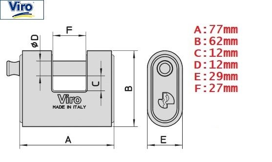 Lucchetto corazzato PANZER 77KA VIRO