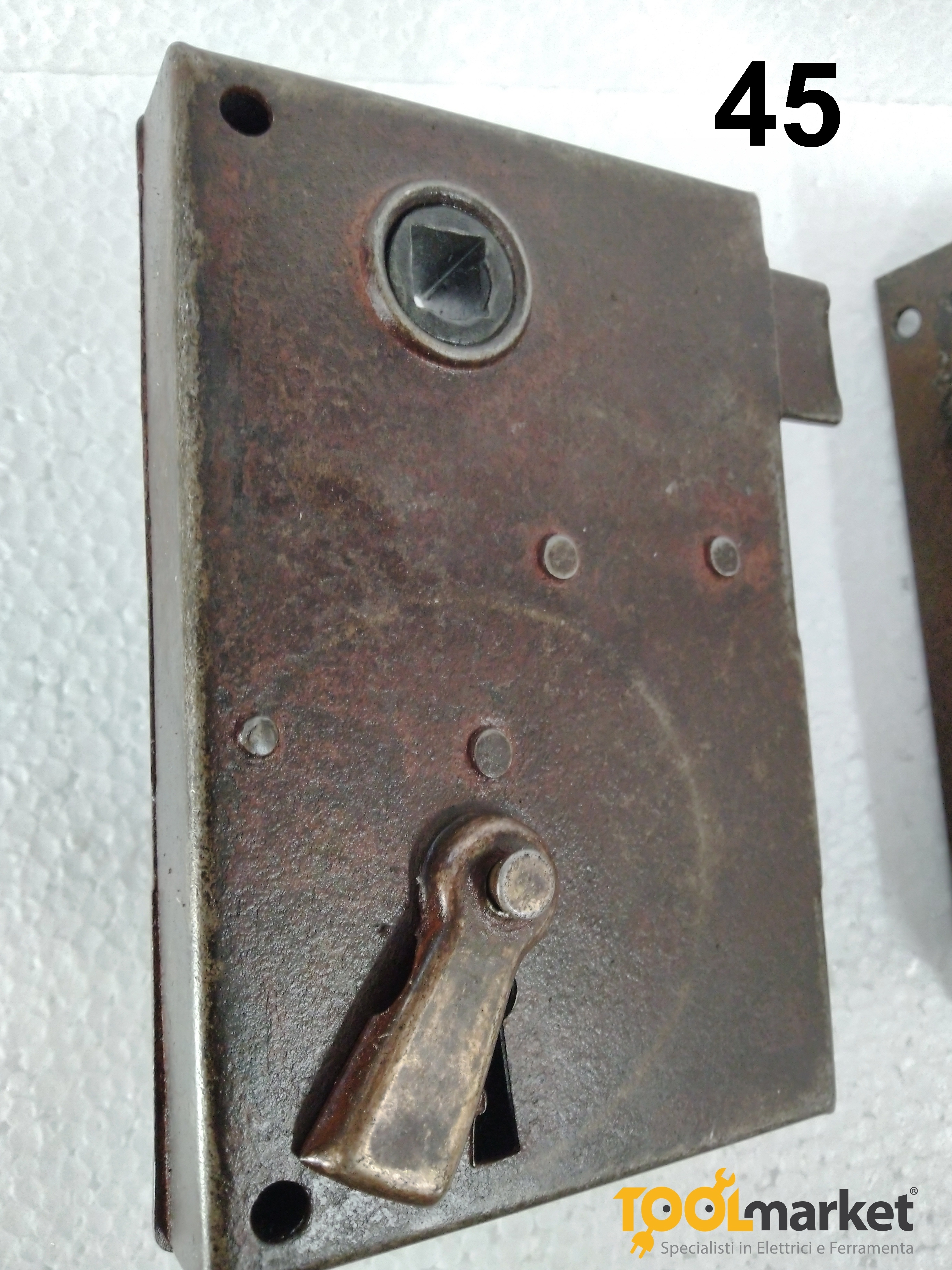 Serratura redosso in ferro vecchio con chiave - METAL STYLE