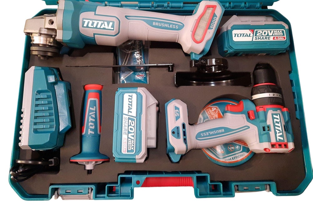 Set Avvitatore + Smerigliatrice Angolare 115 mm, Brushless 20V TOTAL TCKLI20273E
