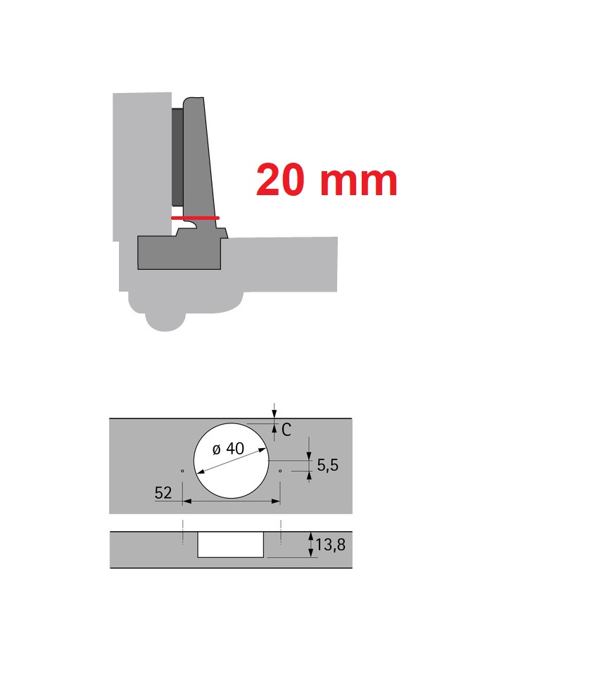 Cerniera scatto diam. 40 Hettich