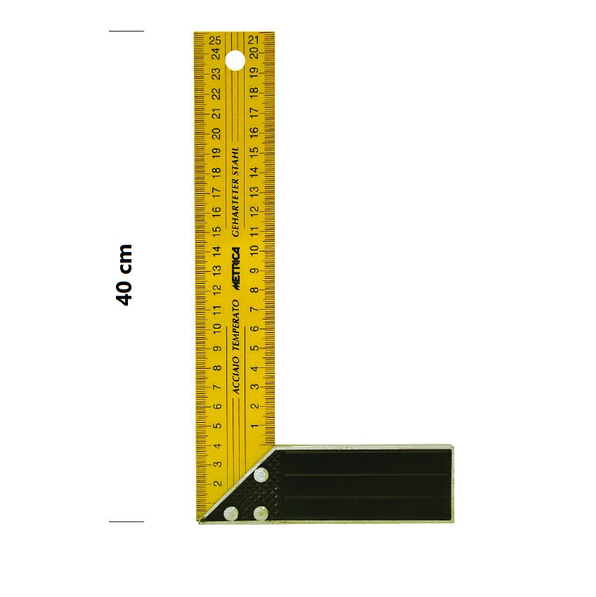 Squadra falegname in acciaio da 40 cm Metrica