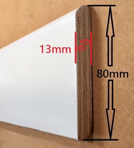 Battiscopa legno bianco 70 e 80 mm da 240 cm