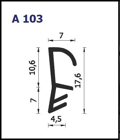 Guarnizione per infissi A103