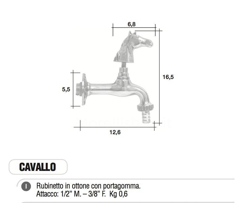 Rubinetto  in ottone CAVALLO