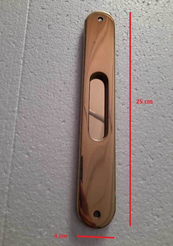 Placca  lunga da incasso s/foro per porte scorrevoli vari colori