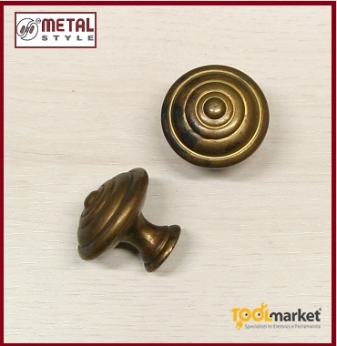 Pomolo per mobili ottone antico Ø 30 Metalstyle 244990300103 