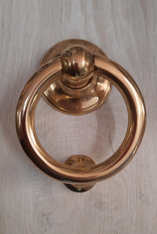 Battente per portone ANELLO  ottone lucido  Cottali  