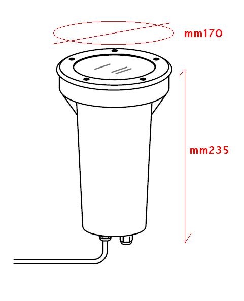 Faro incasso carrabile RIGA3 Inox basso consumo