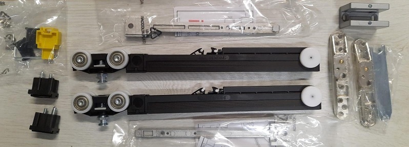 Kit per porta scorrevole per infissi in VETRO a mantovana alluminio CLASSIC - TERNOSCORREVOLI 