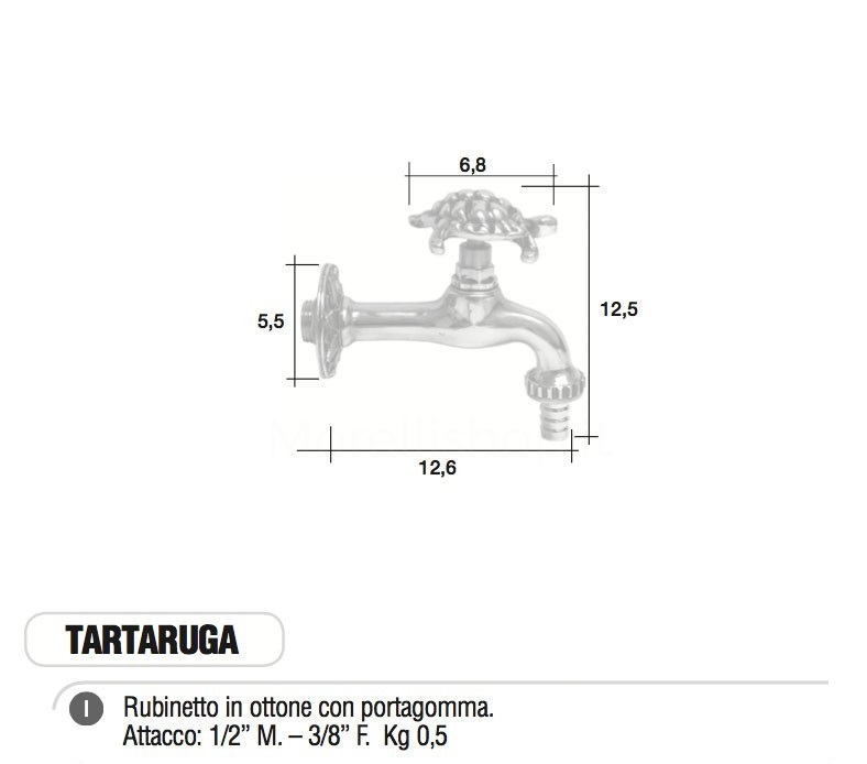 Rubinetto ottone TARTARUGA