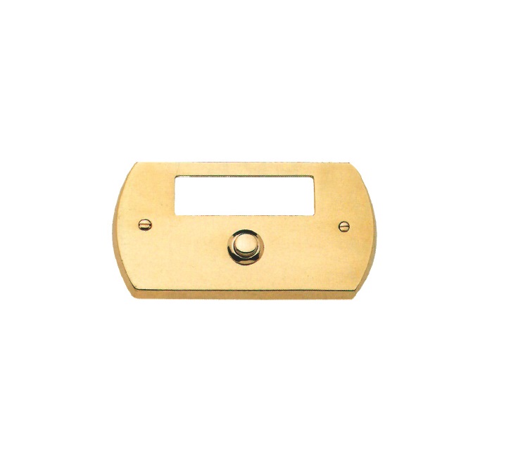 Pulsante campanello ottone lucido ovale 