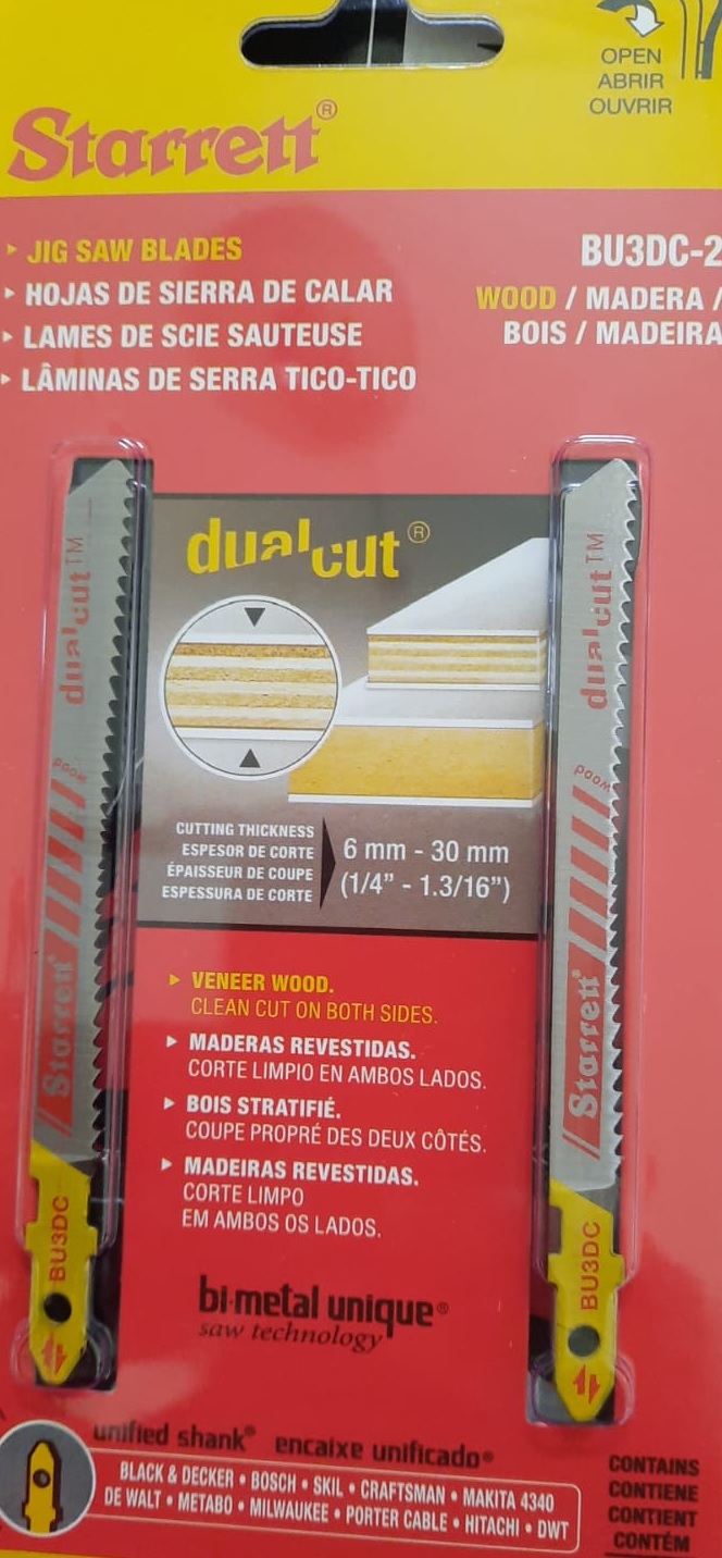 Lame per seghetto alternativo taglio legno conf da 2PZ   75 x 8 x 1.5 mm TEL