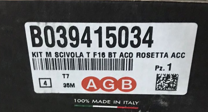 Kit scivola T per porta scorrevole cromo satinato AGB B03941.50.34
