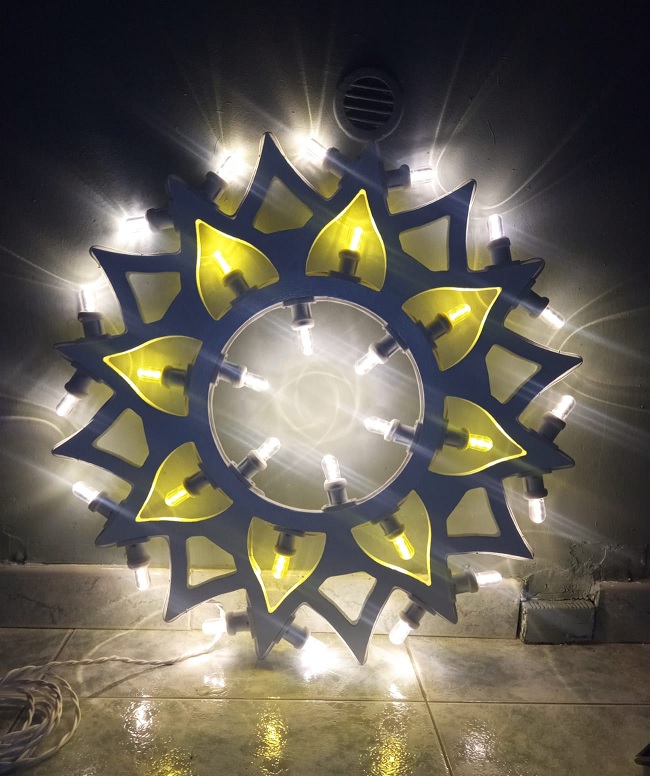 Telaio per Luminaria Sag. 27 Diametro mm 590 Sedicipunte Sole in legno