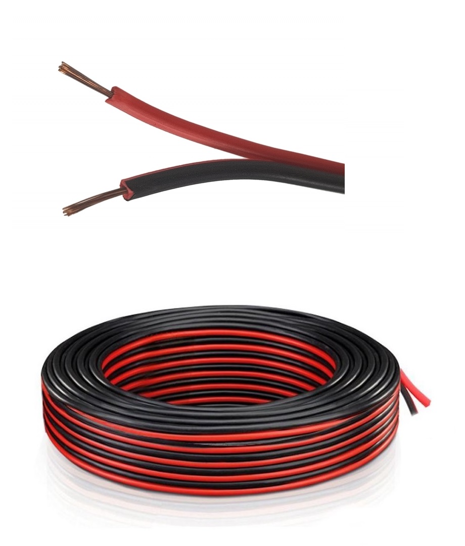 CAVO CAVO PIATTINA ROSSO-NERO   SEZIONE 2 X  1  rotolo da mt 100 