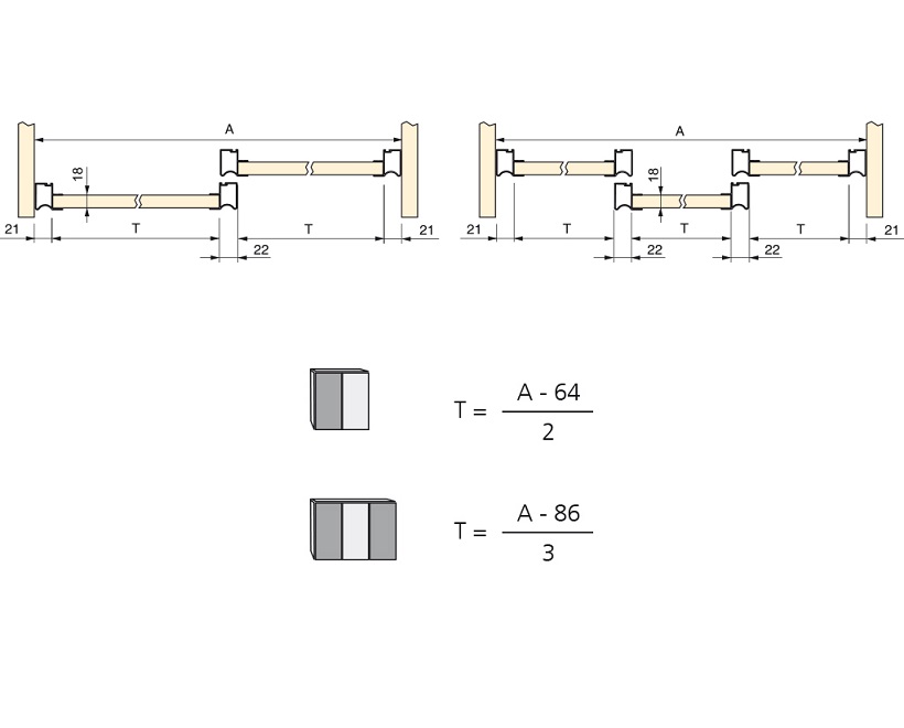 Maniglia Placard per armadio Wave 18, alluminio anodizzato opaco