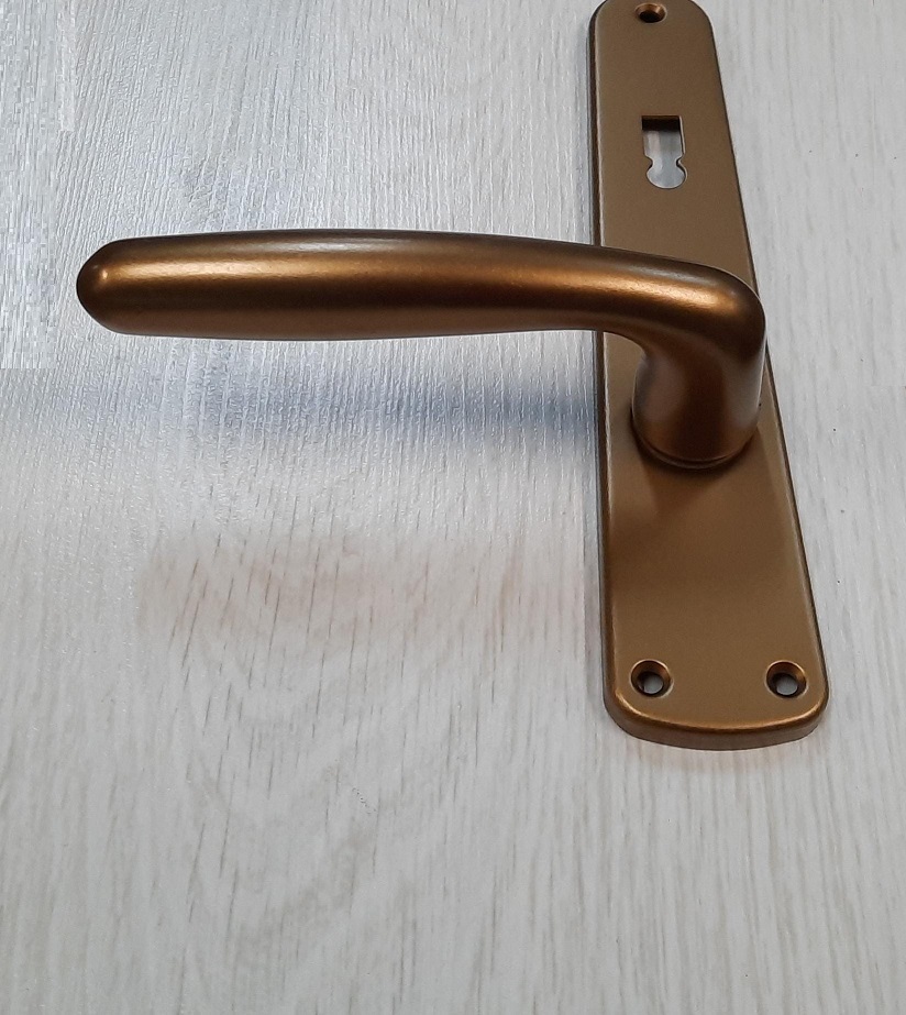 Maniglia Susy / milano coppia con placca bronzo GHIDINI
