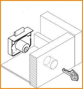 Serratura per cassetti con cilindro