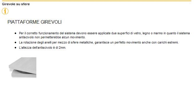 Piastra da appoggio girevole da Ø 23 mm e Ø 28 mm