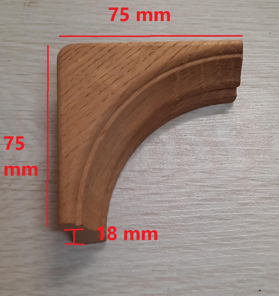 Angolo fermavetro legno 90° sag Rovere 