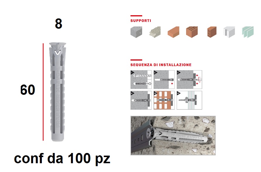 Tasselli X 1 Evo L Friulsider da 100 pz