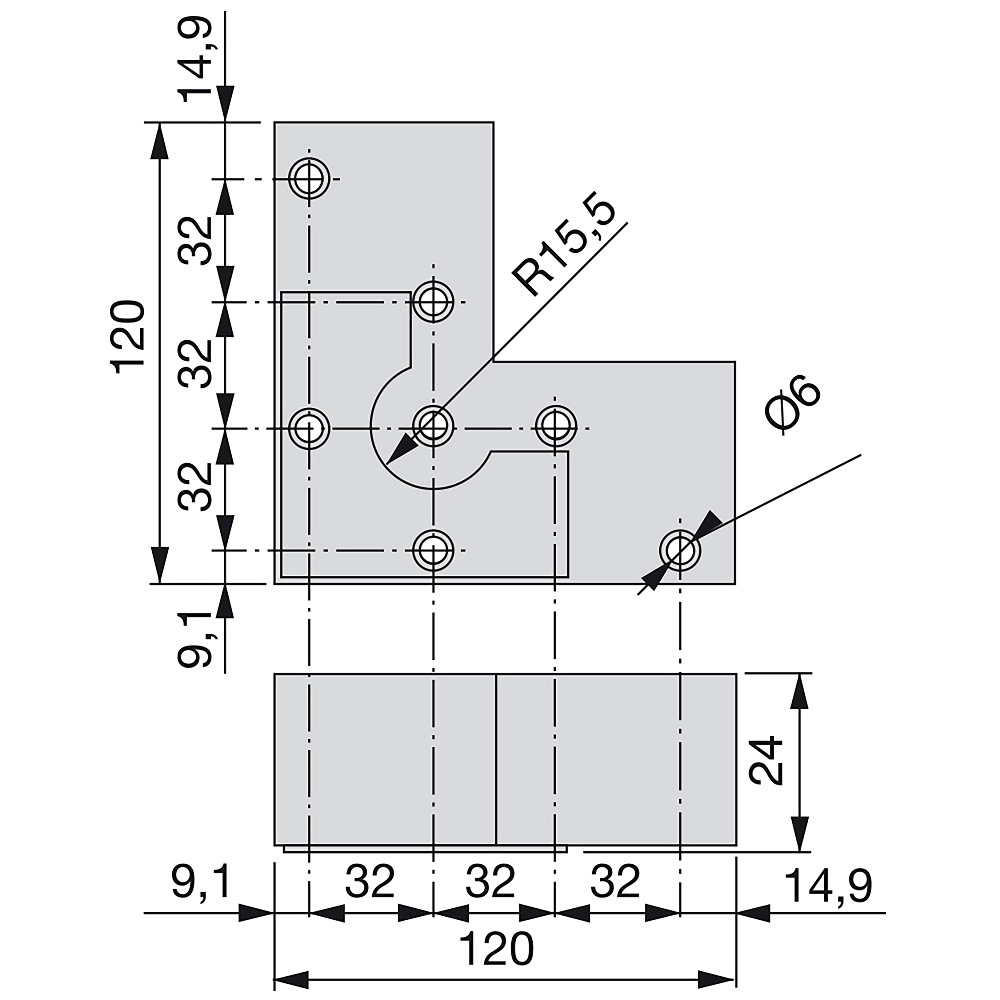 Piedino angolo basso tecnoplastica cm 2.4