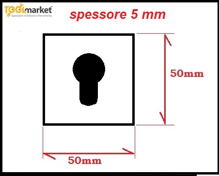 Bocchetta quadra Yale inox h 5 mm