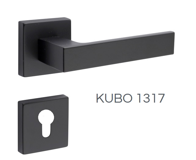 Maniglia nera per porta in alluminio Kubo Fimet