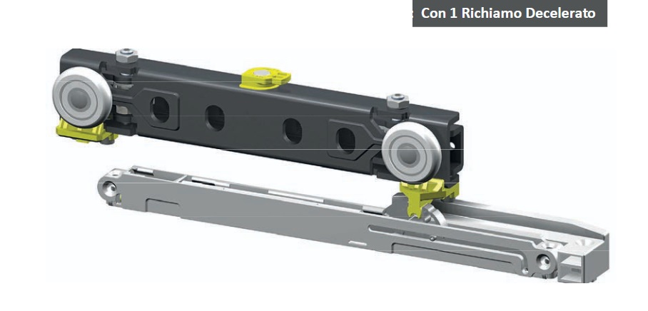 Kit per porte scorrevole esterno muro da 120 cm con fermo ammortizzato AIRONE Sliding kg 80 
