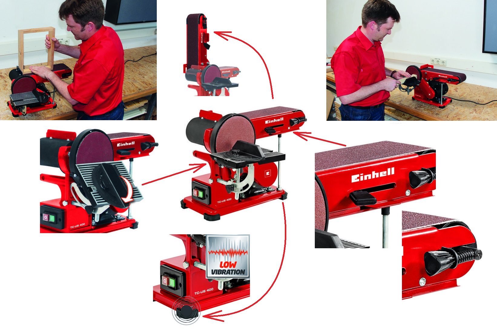 Levigatrice da banco nastro-disco Einhell TC-US400