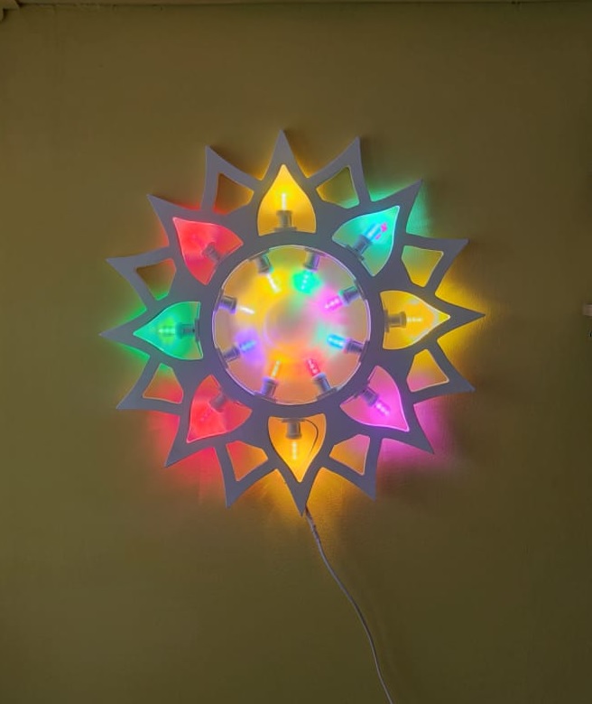 Telaio per Luminaria Sag. 27 Diametro mm 590 Sedicipunte Sole in legno