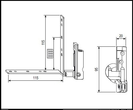 Cerniera anta ribalta kg 130 aria 12 A400440060x