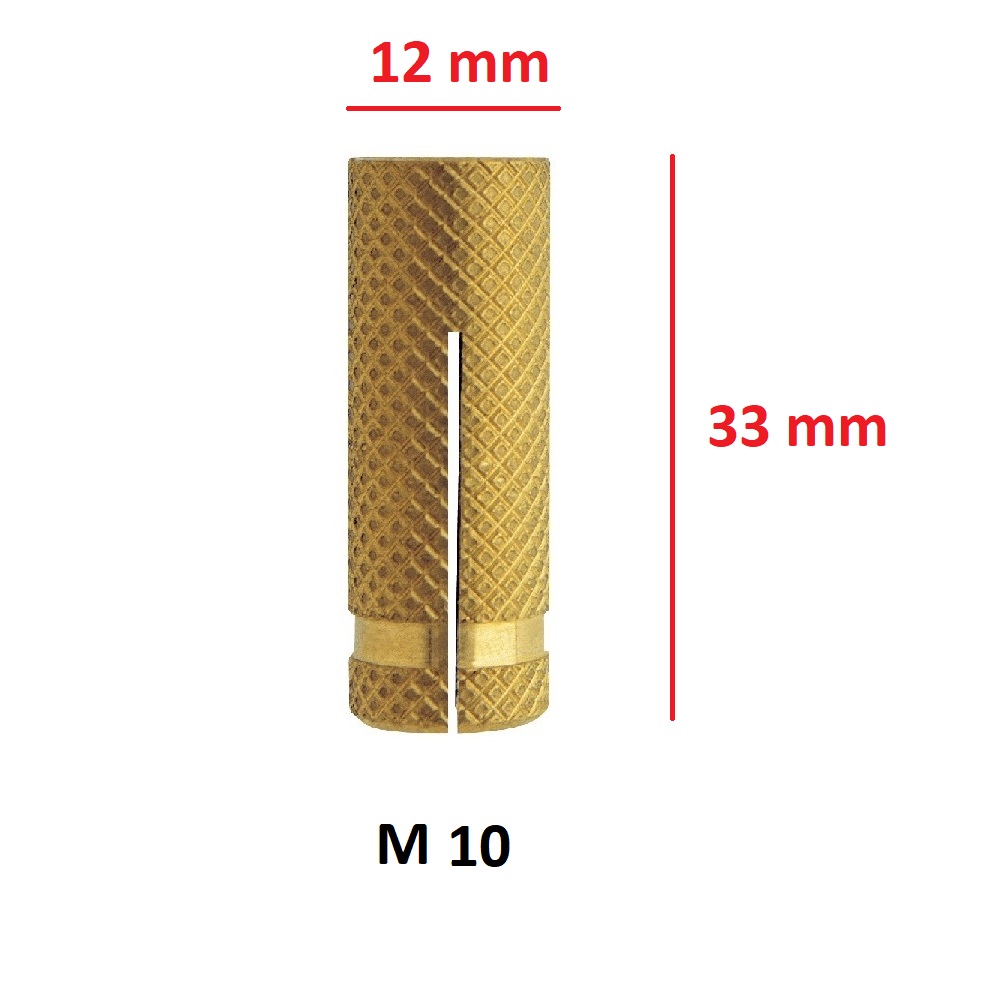 Tasselli per fissaggio in ottone diametro 10mm -pz10-