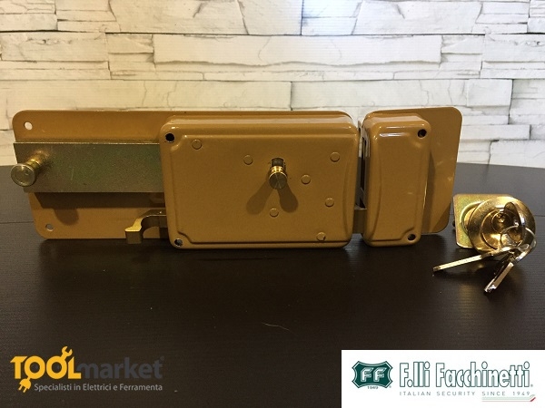 Serratura ferroglietto per LEGNO a 5 mandate P50 con scrocco FF