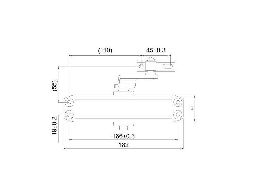 Chiudiporta aereo ARGENTO con braccio  Cisa 60461.03.0.97
