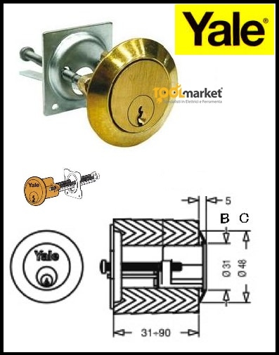 Cilindro Yale per serrature a legno