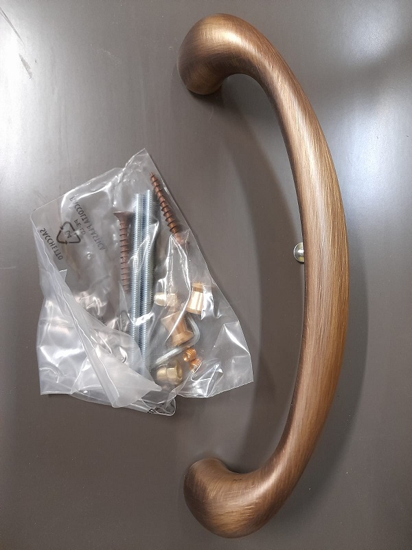 Maniglione decentrato Verona in ottone bronzo yester  da 200 mm  benini   