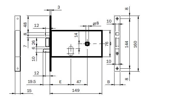 Serratura elettrica per fascia Iseo 5506020-5507020