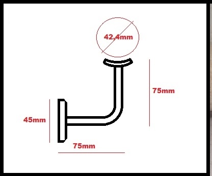 Supporto per corrimano 66061 INOX 304