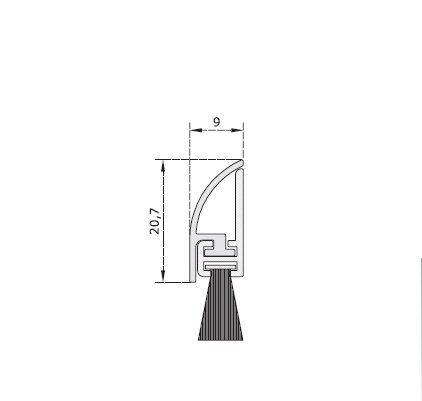 Paraspifferi con profilo scomponibile 120cm modello 1255 Comax