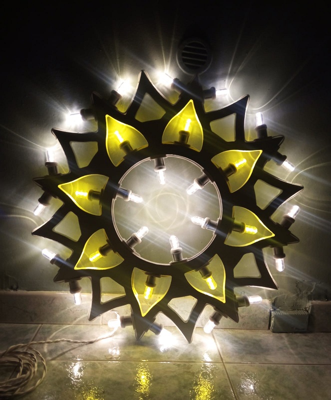 Telaio per Luminaria Sag. 27 Diametro mm 590 Sedicipunte Sole in legno