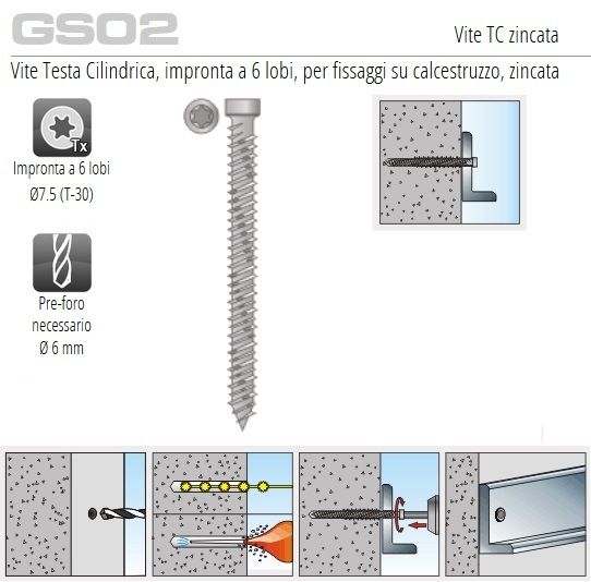 Viti turbo fissaggio infissi TC 7,5 pezzi 100