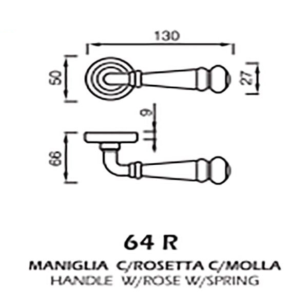 Maniglia modello MORGANA in bronzo satinato opaco POGGI