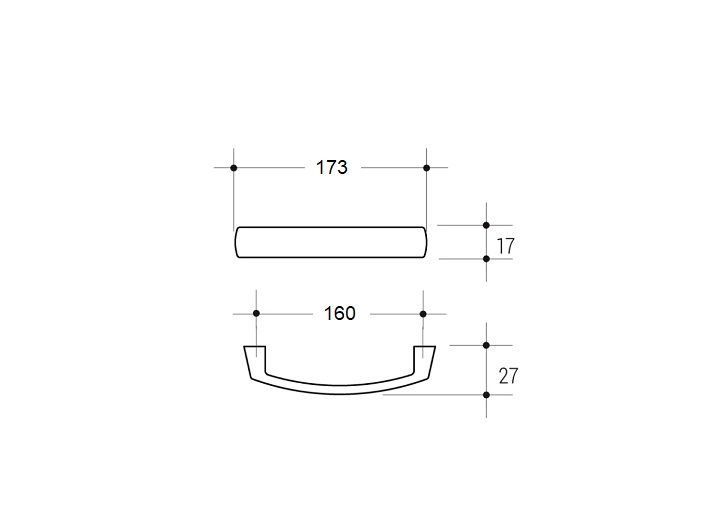 Maniglia plastica 389 argento POL