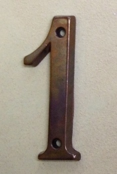 Numero civico ottone anticato