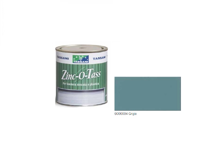 Zinco o tas  GRIGIO smalto per lamiera zincata e plastica Tassani