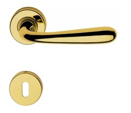 Maniglia per porta  ottone lucido rosetta /bocchetta 