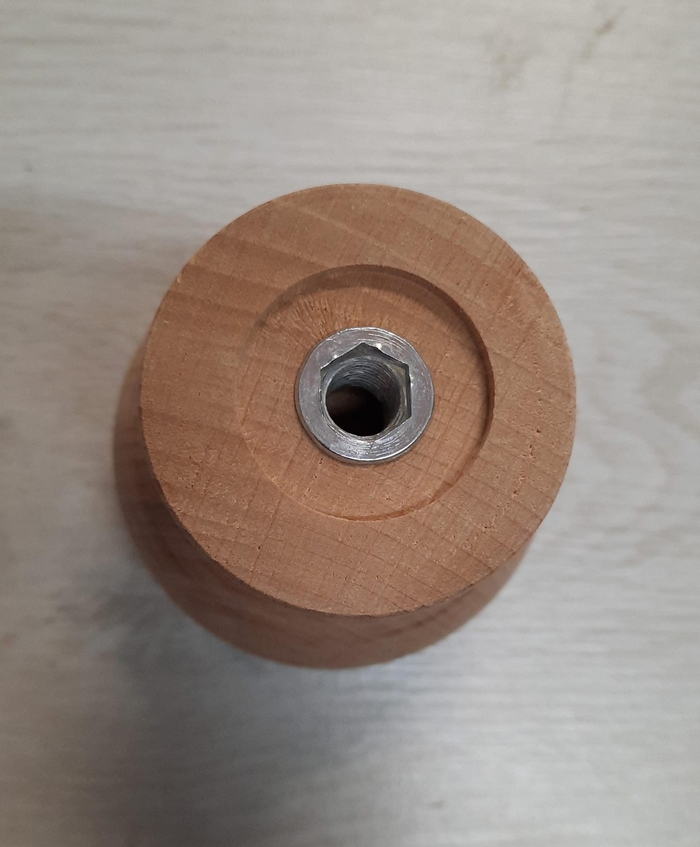  Piede in Faggio grezzo per Mobili ø 75 x H 85 mm Tecno