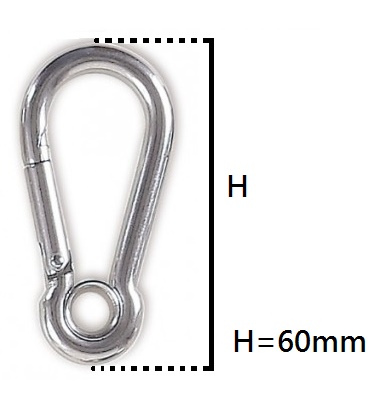 Moschettone con occhio INOX